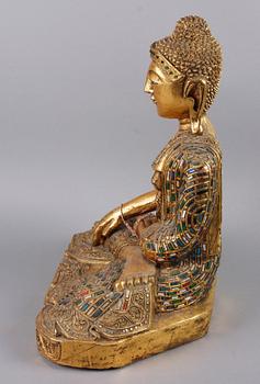 BUDDHA, trä, orientalisk, 1900-tal.