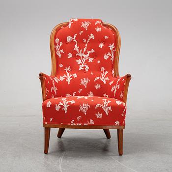 A 'Vår fru' armchair designed by Carl Malmsten, AB OH SJögren, Tranås, second half of the 20th century.