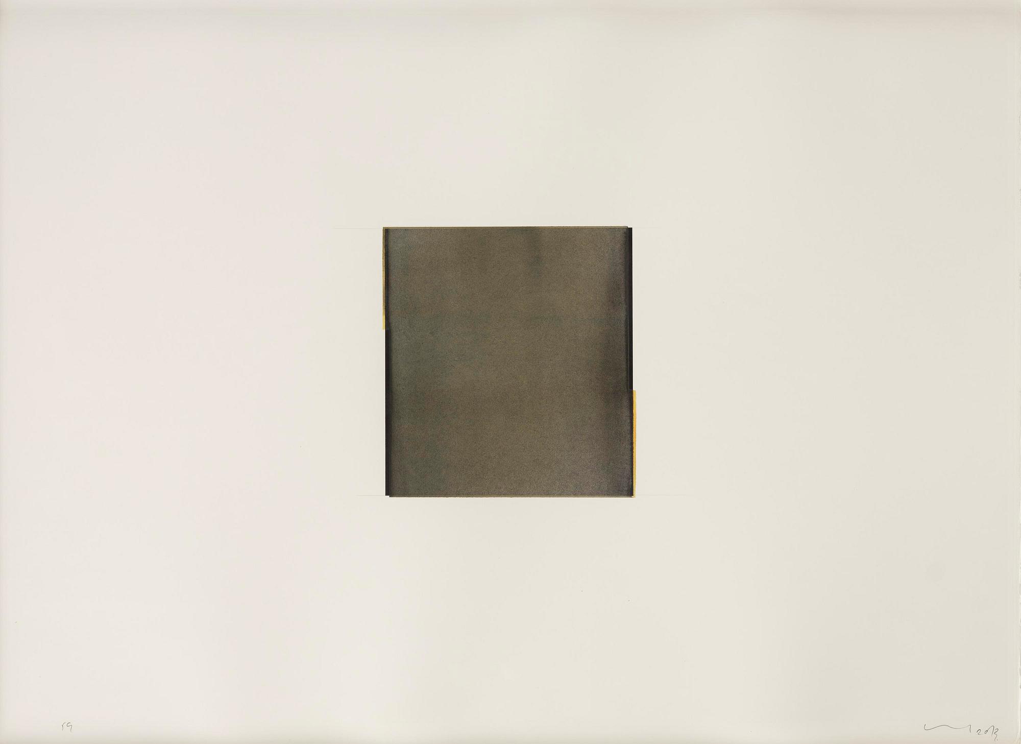 Callum Innes, "Ivory Black Blue / Quinacridone Gold (no. 59)".