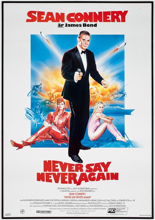 FILMAFFISCH, "Never say never again", AB Svensk Filmindustri, 1983.