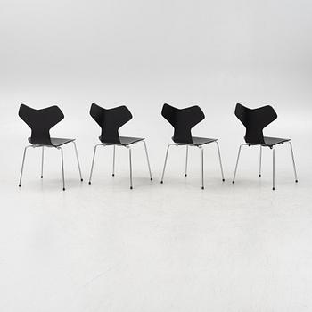 Arne Jacobsen, four 'Grand Prix' chairs, Fritz Hansen, Denmark.