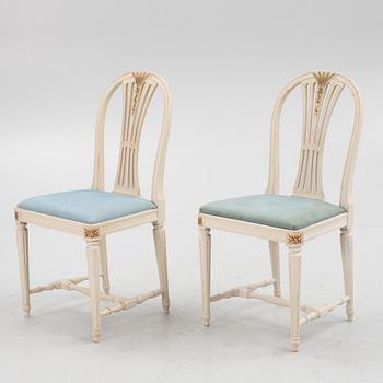 Eight Gustavian Style Chairs, "Axet", Svenska Möbelfabrikerna Bodafors, second half of the 20th Century.