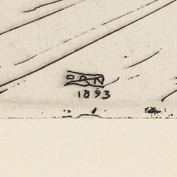 Anders Zorn, etching, 1893, signed in pencil.