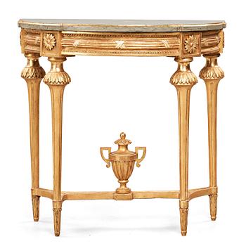 10. A Gustavian late 18th century console table.