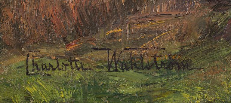 CHARLOTTE WAHLSTRÖM, olja på  duk. Signerad.