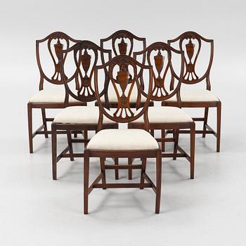 Stolar, 6 st, George III-stil, 1900-talets mitt.
