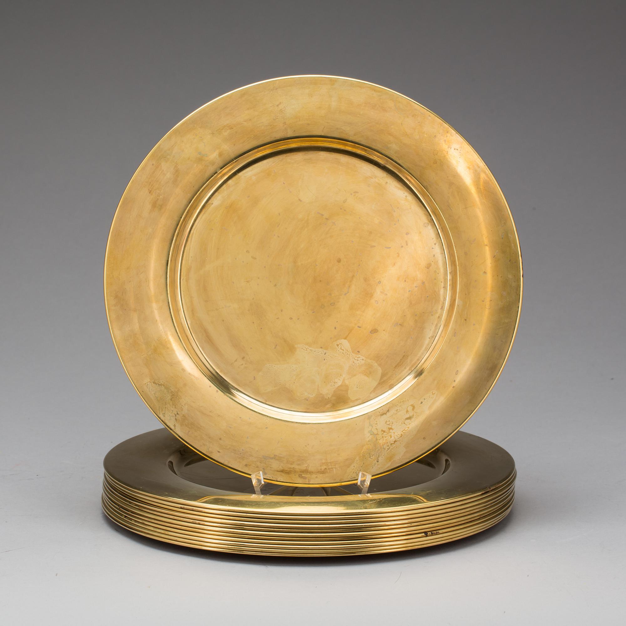 KUVERTTALLRIKAR, 12 st, mässing, troligen Stelton, Danmark, 1900-talets andra hälft.