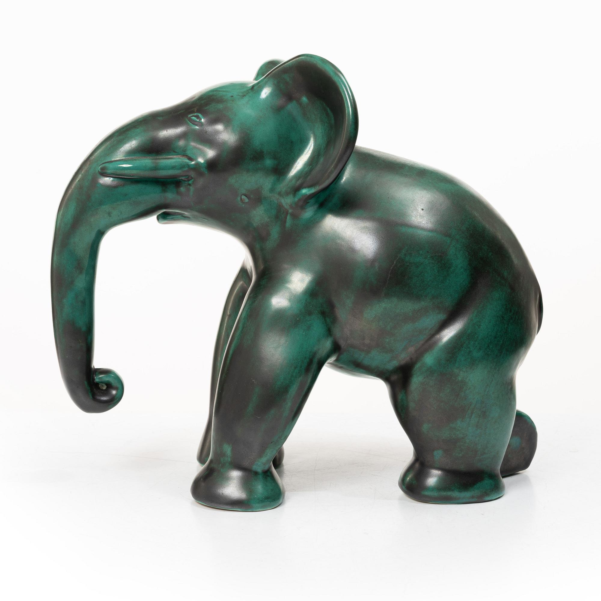 Allan Ebeling, skulptur, elefant, lergods, Upsala-Ekeby.