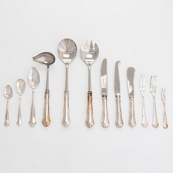 A 69-piece 'Chippendale' silver cutlery set in fitted cutlery box, Kultakeskus, Hämeenlinna 1997-98.