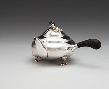 A Georg Jensen sterling 'Blossom' tea-pot, design nr 2D by Georg Jensen, Copenhagen 1996.