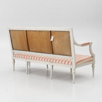 A Gustavian sofa, late 18th century.