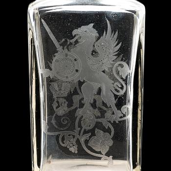 An Imperial glass carafe, early 20th century.