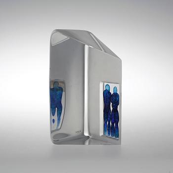 SKULPTUR GLAS, Bertil Vallien, Kosta boda, signerad.