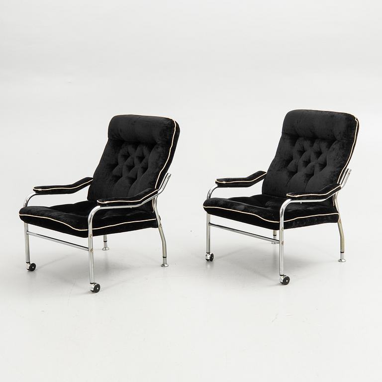 Armchairs, a pair, 1970s.