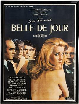 A signed film poster, 'Belle de Jour'.