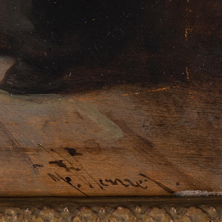 Hans Winter, oil on panel, signed.