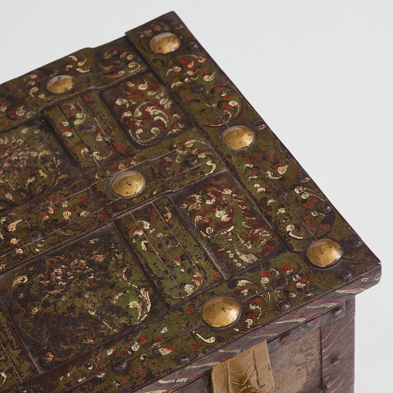 A Baroque German presumably Nuremberg iron 'Armada' chest, later part of the 17th century.