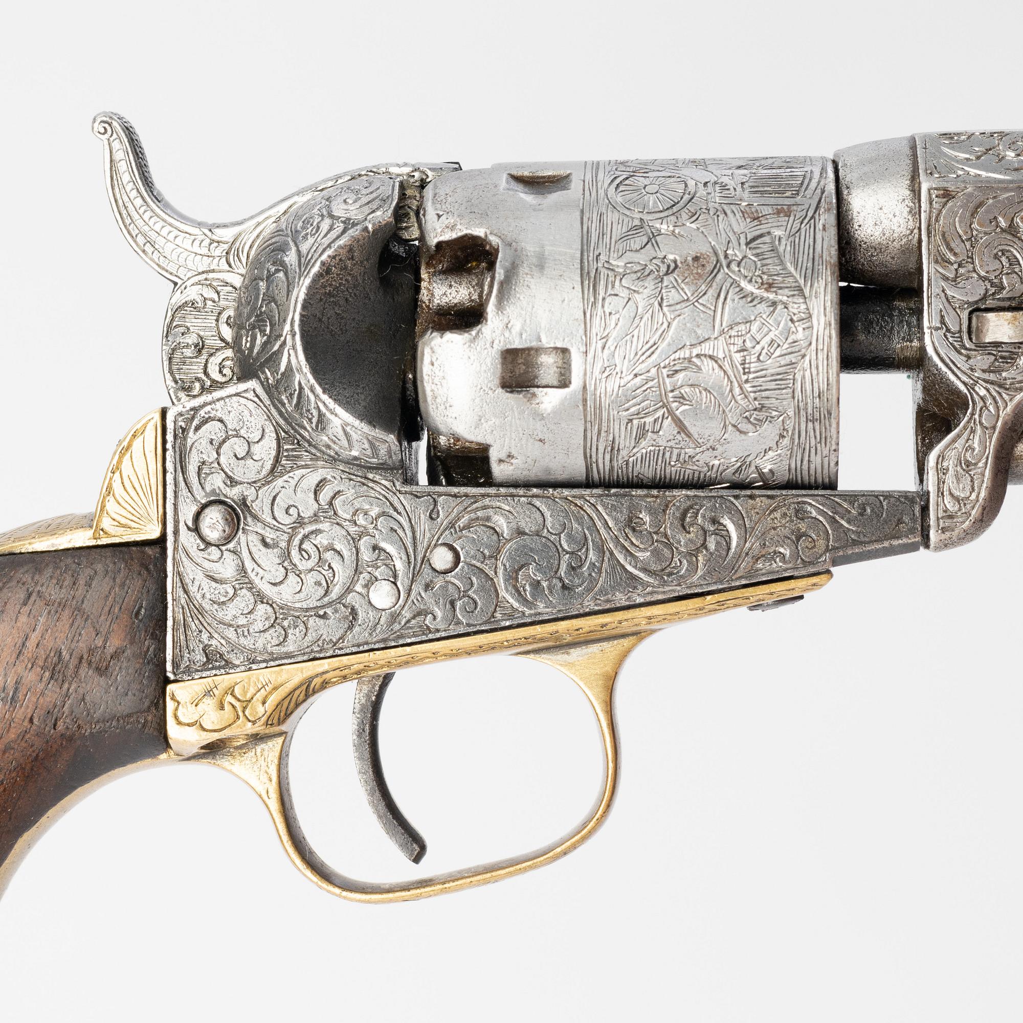 A Colt 1849 pocket percussion revolver, no 68741 for 1853.