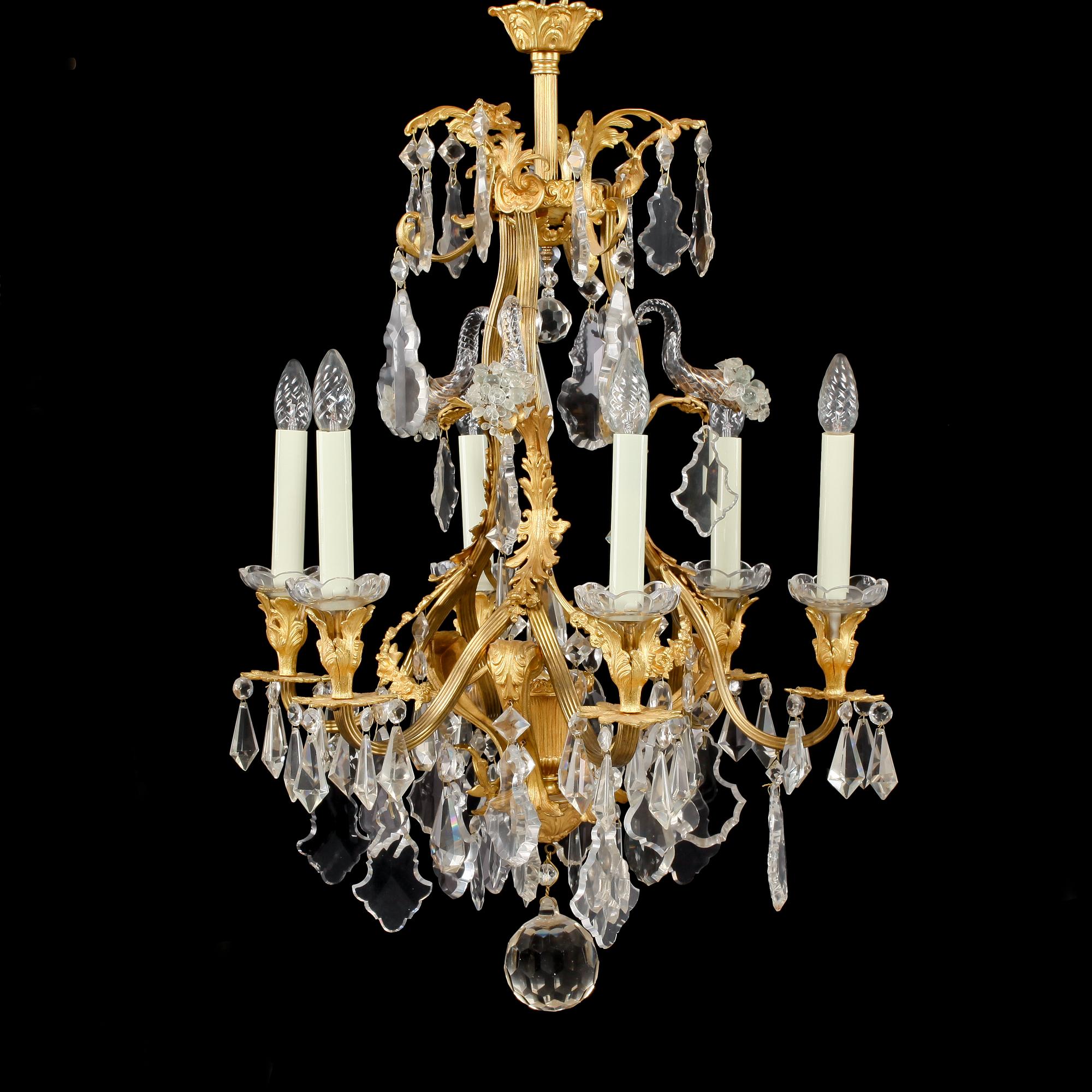 LJUSKRONA, rokokostil, omkring 1900-talets mitt, höjd 90 cm.