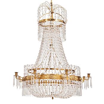 A Swedish Empire 1820/30's nine-light chandelier.