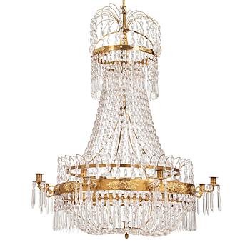 A Swedish Empire 1820/30's nine-light chandelier.