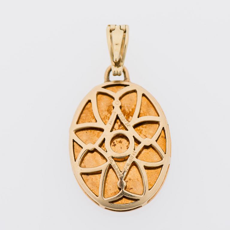 HÄNGE, 18K guld, agat kamé, emalj, diamanter.