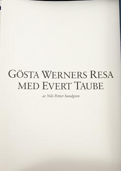 Gösta Werner, 'Visor av Evert Taube', kassetter, 2 st, med totalt 62 färglitografier, 1989, signerade.