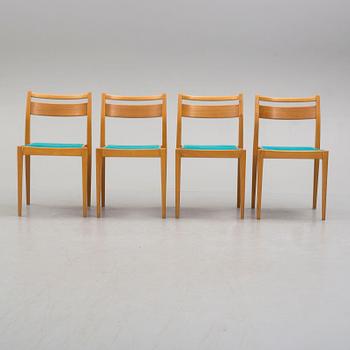 a set of four chairs by Axel Larsson for Gemla, second part of the 20th century.
