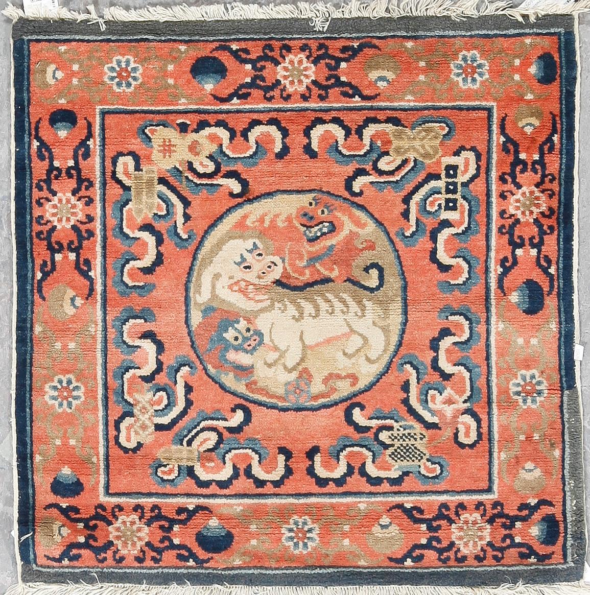 MEDIATIONSMATTA, semiantik Kina, ca 73x73 cm.
