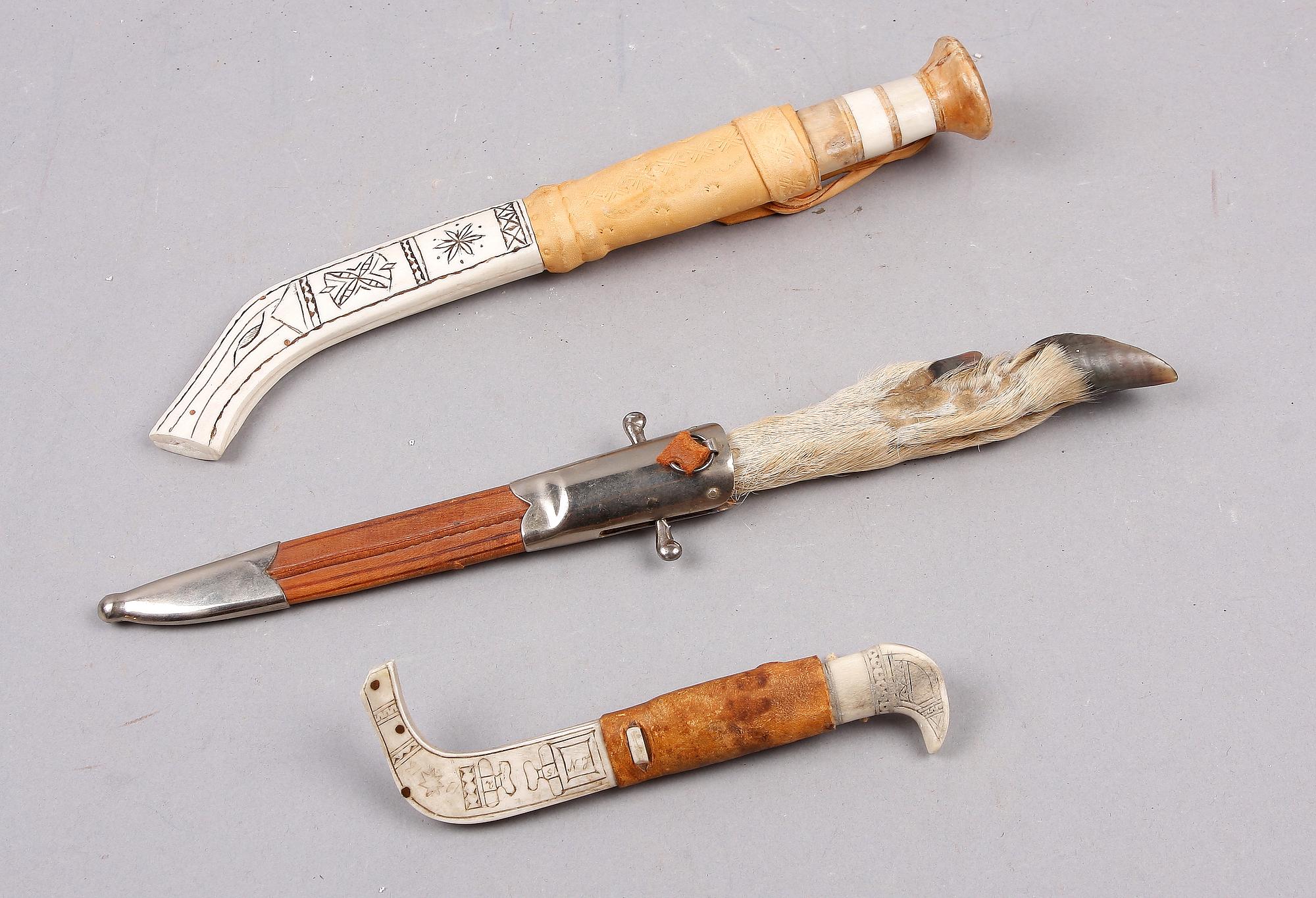 KNIVAR, 3 st, bl.a. horn, 1900-talets andra hälft.