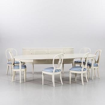 DINING ROOM SET, 8 PIECES.