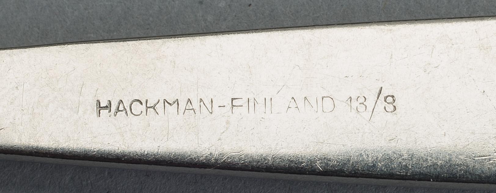 KAJ FRANCK, ERÄ ATERIMIA, 37 osaa, ruostumatonta terästä, "Scandia", Hackman, Sorsakoski 1950/60-luku.