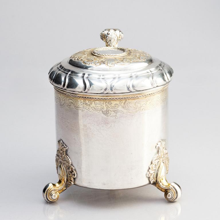 A Swedish 18th century parcel-gilt silver tankard, marks of Bengt Biörn, Västeras 1748.