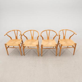 Hans J. Wegner, chairs, 4 pcs, "The Y-Chair" model CH-24, Carl Hansen & Søn, Denmark.