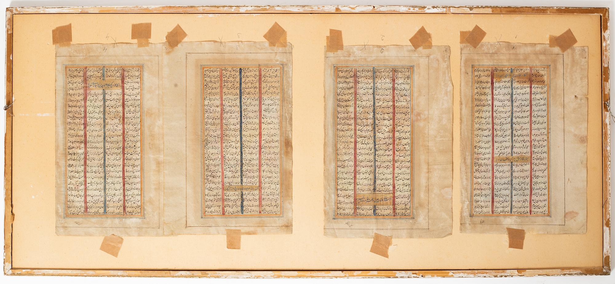 Figurscener, 4 st Mogul-stil, Iran Qajardynastin.