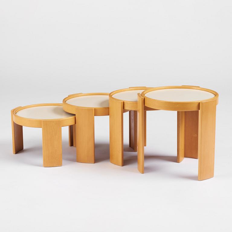 Gianfranco Frattini, a set of nesting tables model "780", Cassina, Italy post 1966.