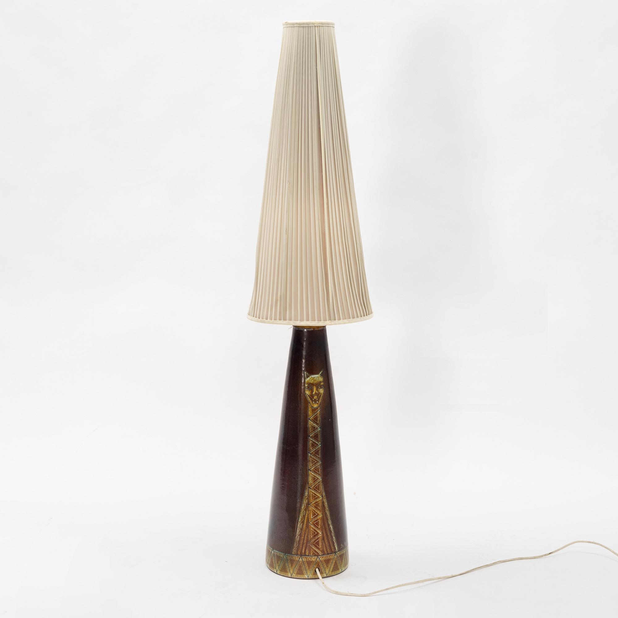 Bonnie Rehnqvist, a ceramic table lamp, Törngrens, Falkenberg, Sweden, 1950's.