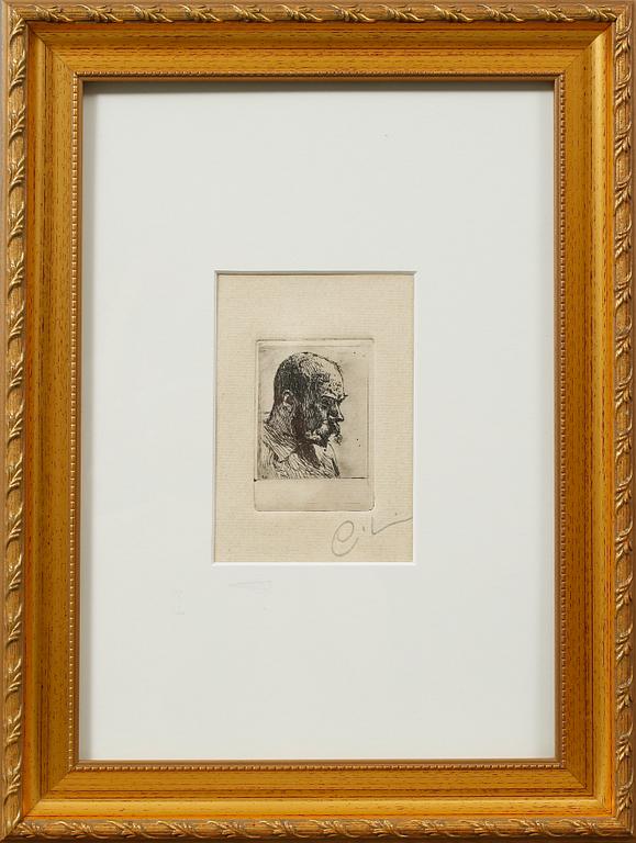 CARL LARSSON, etsning, monogramsignerad.