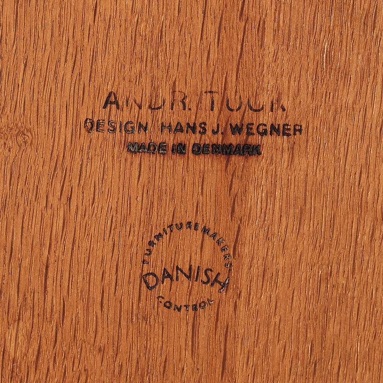 HANS J WEGNER, a square oak prototype sofa table, Andreas Tuck, Denmark, 1967.