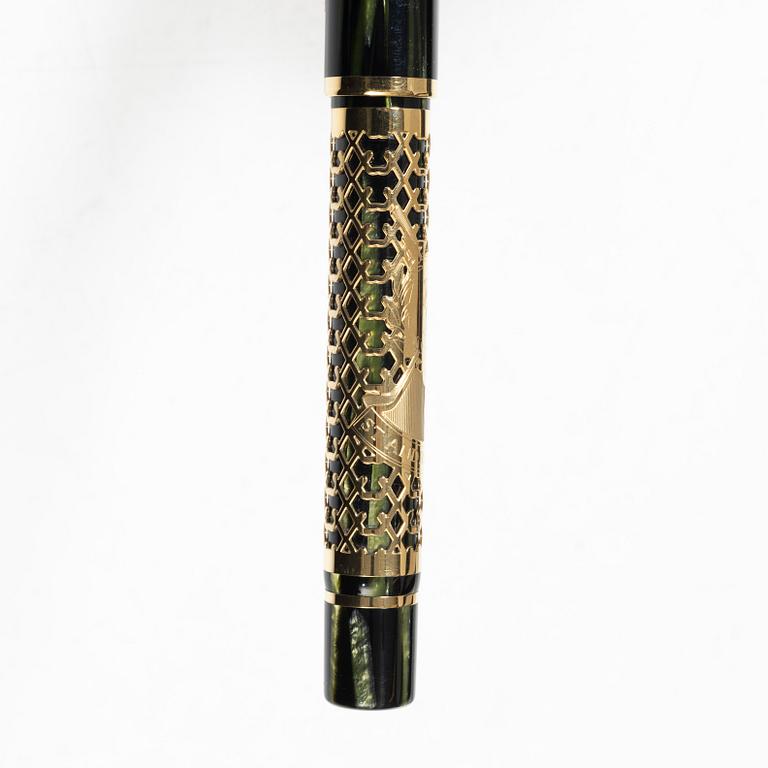 Montegrappa, reservoirpenna, "St Andrews", 18 k guld numrerad 1/7.
