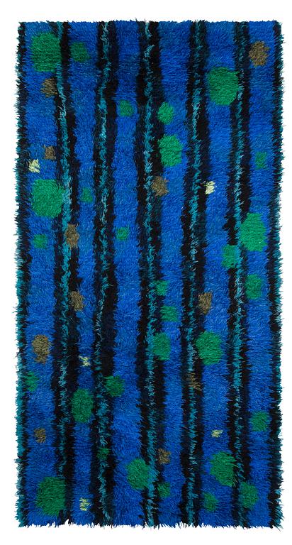 CARPET. Knotted pile. 259 x 134,5 cm. Sweden around 1960.