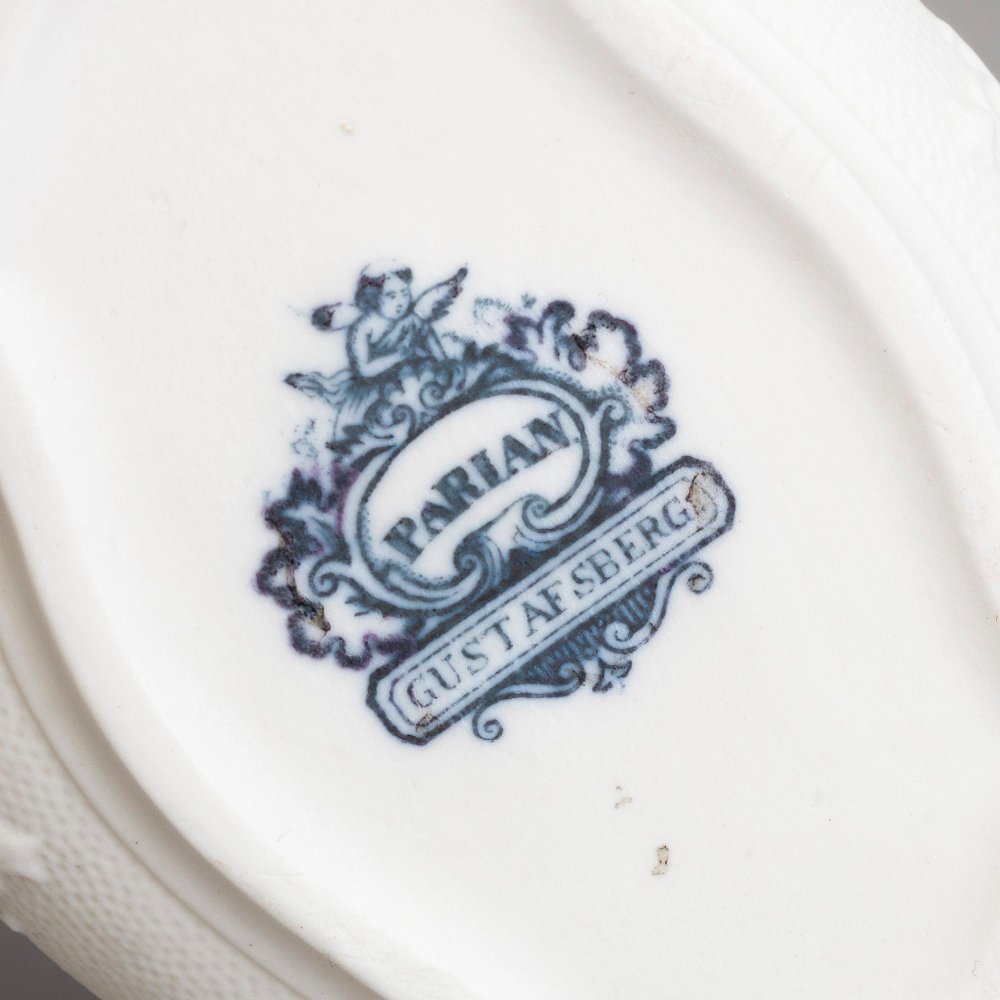 FIVE PARIAN TOILETTE BOXES, Gustafsberg ca 1900.