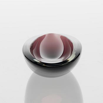 SKÅL, glas, "Videblad" signerad K. Franck, Nuutajärvi Notsjö -59.