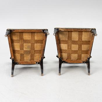 Stolar, ett par, sengustavianska, Stockholm, omkring år 1800.