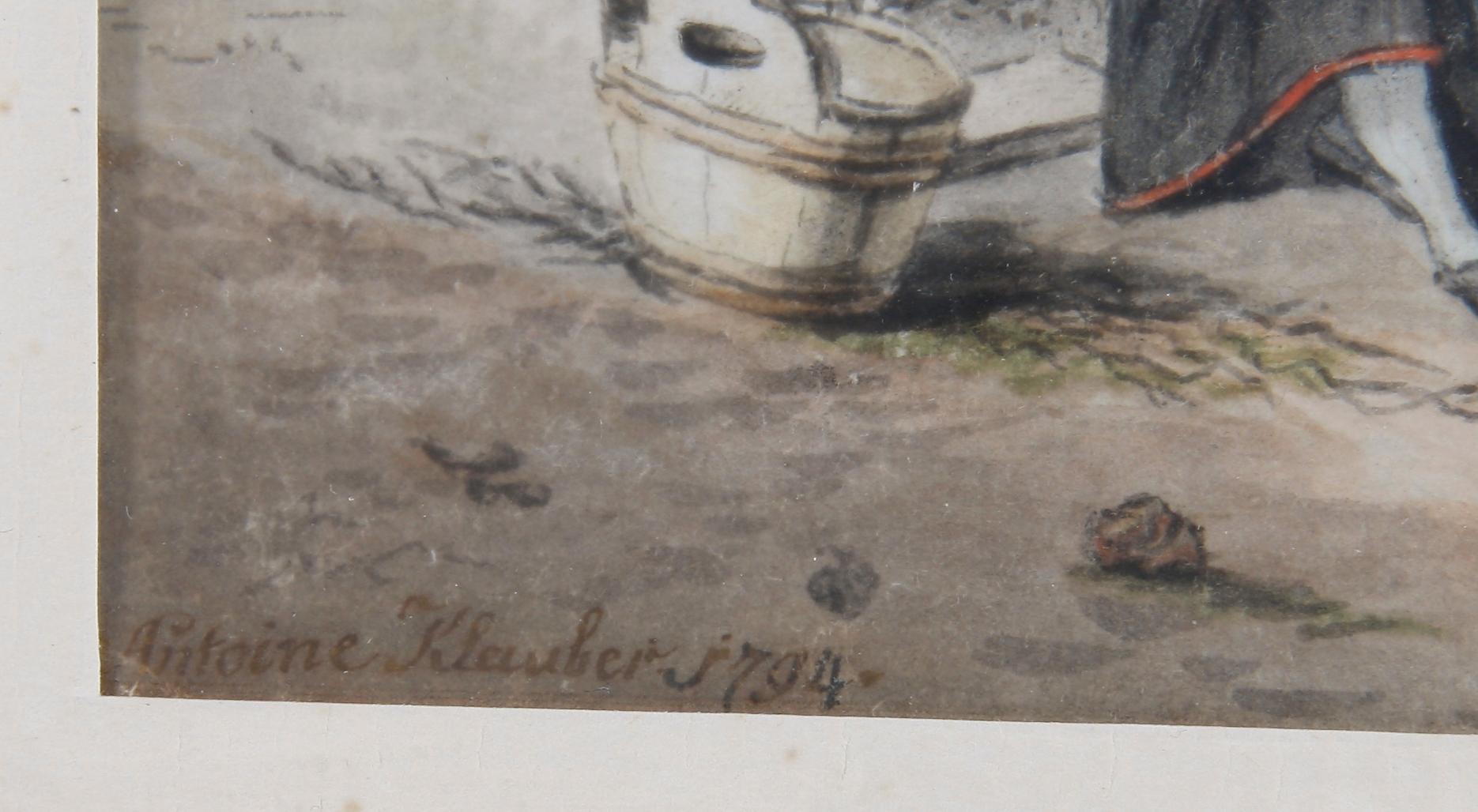 OKÄND KONSTNÄR, akvarell, sign o dat. Antoine Klauber, 1794.