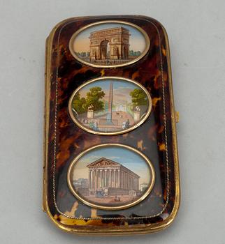 KOTELO, kilpikonnan luuta, keltaista metallia, Ranska 1800-luku.