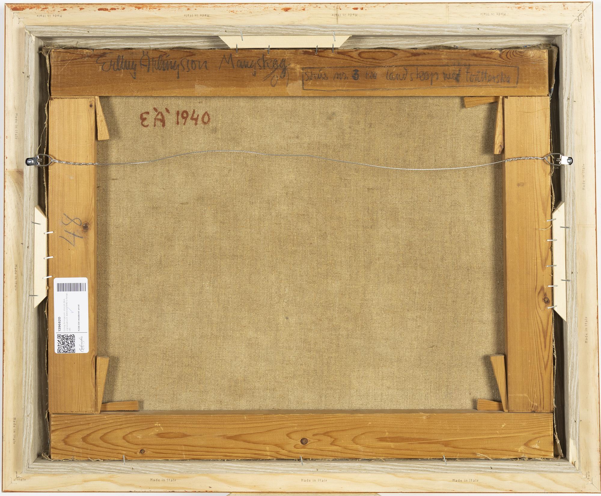 Erling Ärlingsson, olja på duk, signerad och daterad 1940 a tergo.