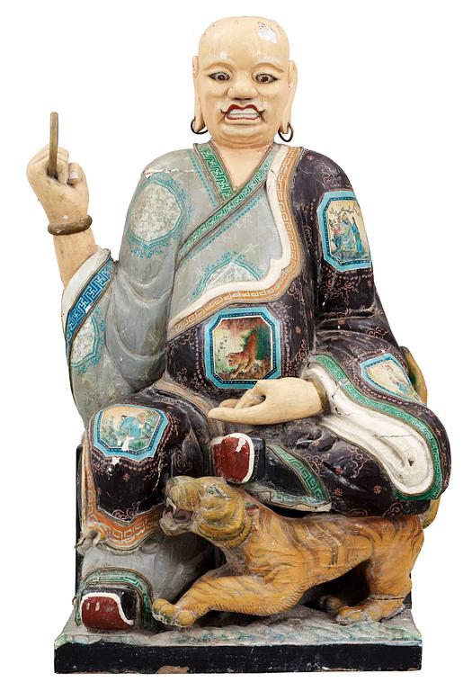 A wooden sculpture of Buddha, Qing dynasty.