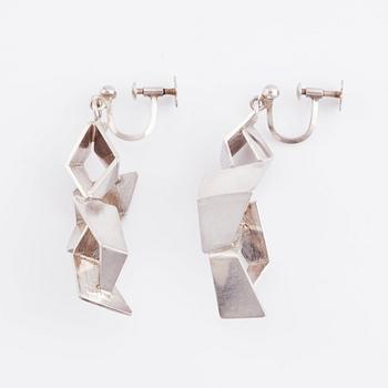 Rey Urban, a pair of sterling silver earrings,  Stockholm 1982.