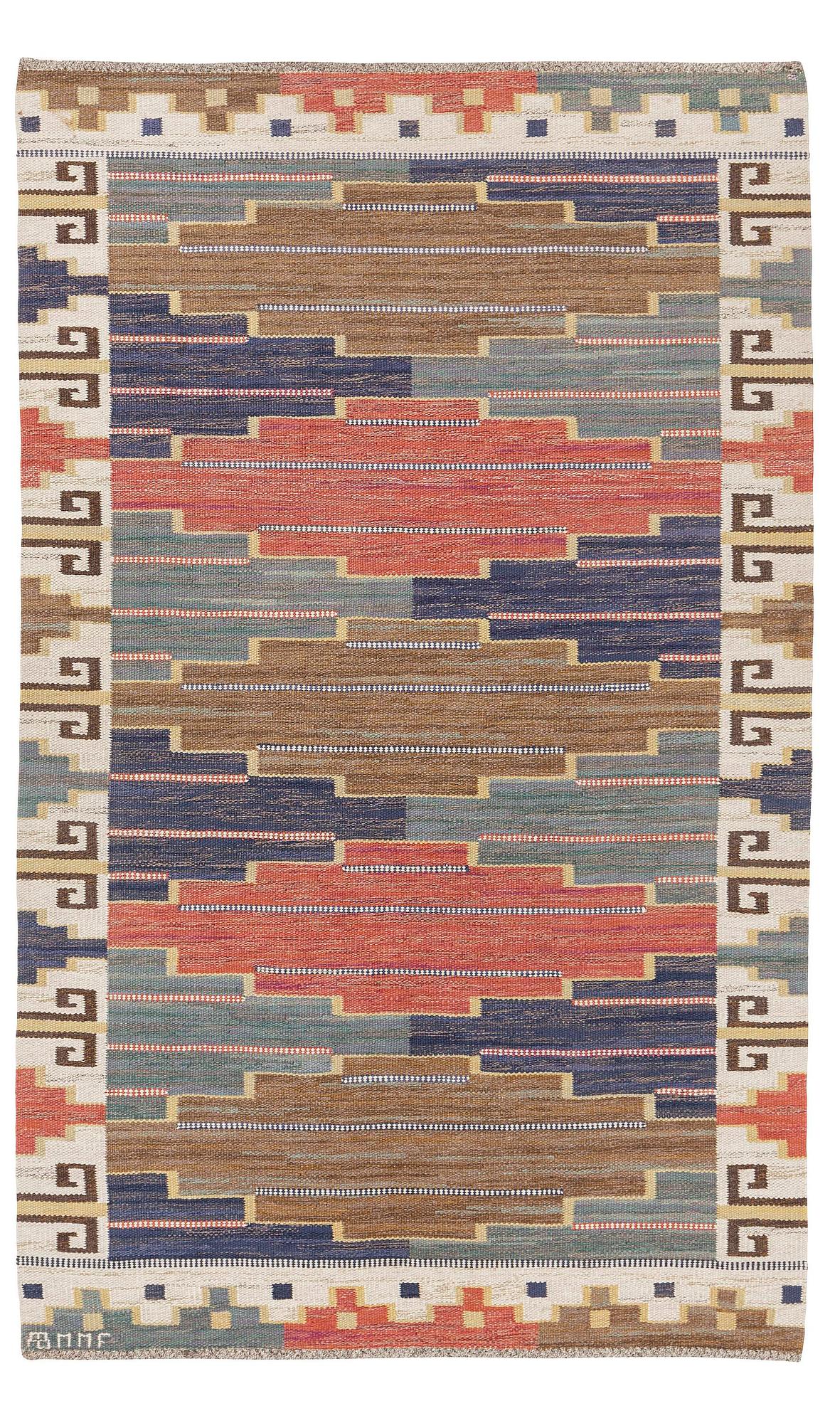 Märta Måås-Fjetterström, matta, ”Blå heden”, rölakan, ca 248 x 151 cm, signerad AB MMF.